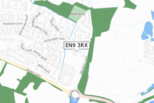 EN9 3RX map - large scale - OS Open Zoomstack (Ordnance Survey)