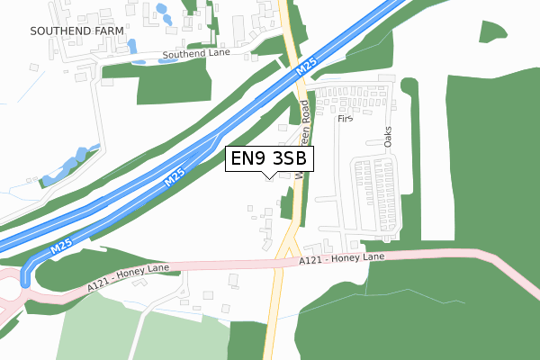 EN9 3SB map - large scale - OS Open Zoomstack (Ordnance Survey)