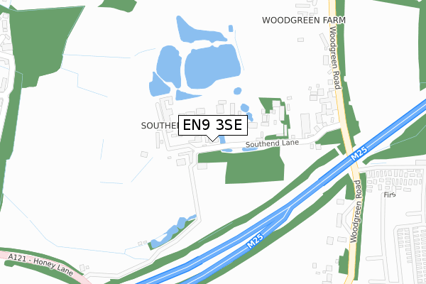 EN9 3SE map - large scale - OS Open Zoomstack (Ordnance Survey)