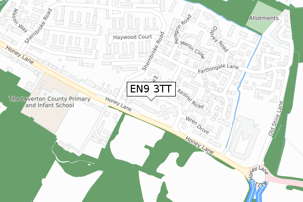 EN9 3TT map - large scale - OS Open Zoomstack (Ordnance Survey)