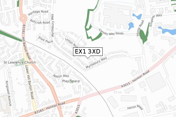 EX1 3XD map - large scale - OS Open Zoomstack (Ordnance Survey)