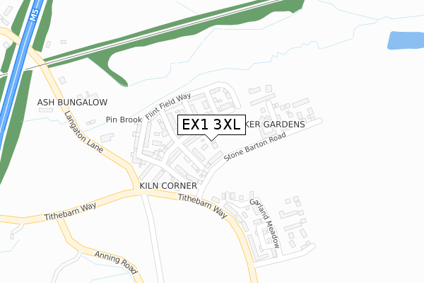 EX1 3XL map - large scale - OS Open Zoomstack (Ordnance Survey)