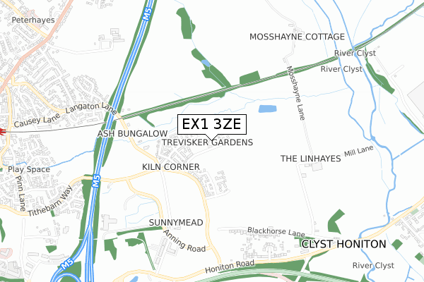 EX1 3ZE map - small scale - OS Open Zoomstack (Ordnance Survey)