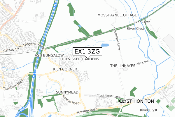 EX1 3ZG map - small scale - OS Open Zoomstack (Ordnance Survey)