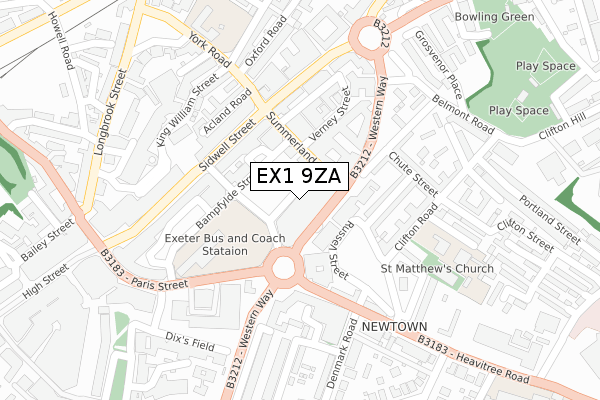 EX1 9ZA map - large scale - OS Open Zoomstack (Ordnance Survey) EX1 9ZA map - large scale - OS Open Zoomstack (Ordnance Survey)