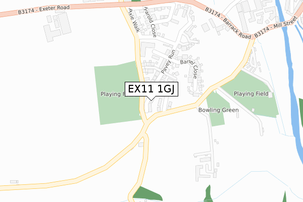 EX11 1GJ map - large scale - OS Open Zoomstack (Ordnance Survey)