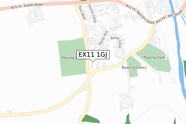 EX11 1GJ map - large scale - OS Open Zoomstack (Ordnance Survey) EX11 1GJ map - large scale - OS Open Zoomstack (Ordnance Survey)