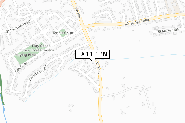 EX11 1PN map - large scale - OS Open Zoomstack (Ordnance Survey)