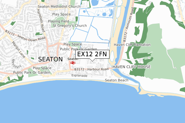 EX12 2FN map - small scale - OS Open Zoomstack (Ordnance Survey) EX12 2FN map - small scale - OS Open Zoomstack (Ordnance Survey)