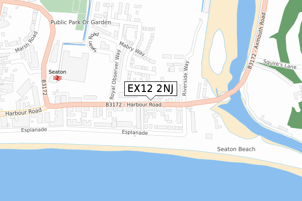 EX12 2NJ map - large scale - OS Open Zoomstack (Ordnance Survey)