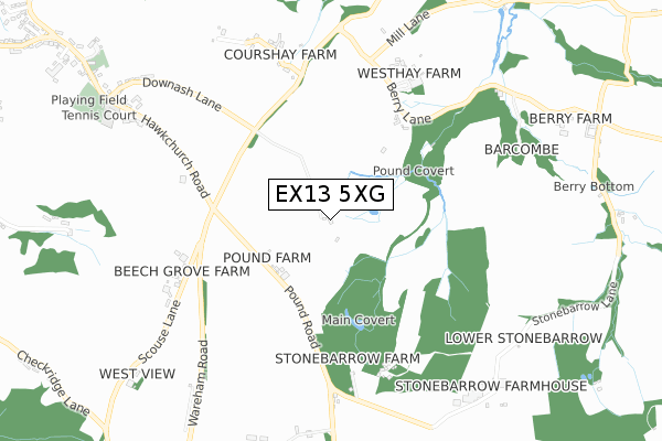 EX13 5XG map - small scale - OS Open Zoomstack (Ordnance Survey) EX13 5XG map - small scale - OS Open Zoomstack (Ordnance Survey)