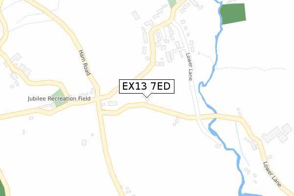 EX13 7ED map - large scale - OS Open Zoomstack (Ordnance Survey)