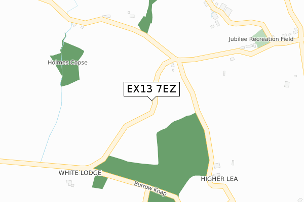 EX13 7EZ map - large scale - OS Open Zoomstack (Ordnance Survey)