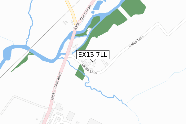EX13 7LL map - large scale - OS Open Zoomstack (Ordnance Survey)