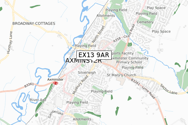 EX13 9AR map - small scale - OS Open Zoomstack (Ordnance Survey) EX13 9AR map - small scale - OS Open Zoomstack (Ordnance Survey)
