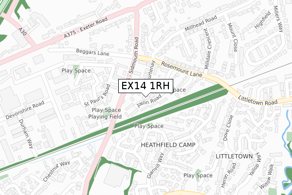 EX14 1RH map - large scale - OS Open Zoomstack (Ordnance Survey) EX14 1RH map - large scale - OS Open Zoomstack (Ordnance Survey)