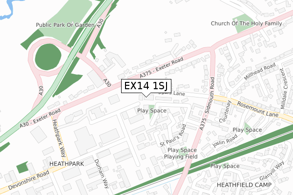 EX14 1SJ map - large scale - OS Open Zoomstack (Ordnance Survey)