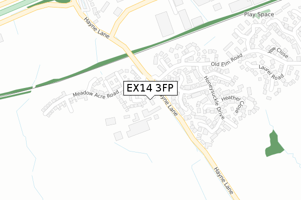 EX14 3FP map - large scale - OS Open Zoomstack (Ordnance Survey) EX14 3FP map - large scale - OS Open Zoomstack (Ordnance Survey)