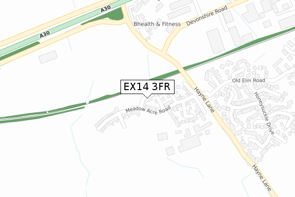 EX14 3FR map - large scale - OS Open Zoomstack (Ordnance Survey) EX14 3FR map - large scale - OS Open Zoomstack (Ordnance Survey)
