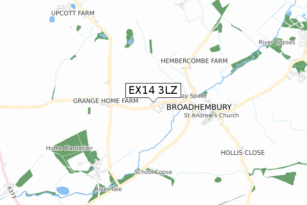 EX14 3LZ map - small scale - OS Open Zoomstack (Ordnance Survey) EX14 3LZ map - small scale - OS Open Zoomstack (Ordnance Survey)