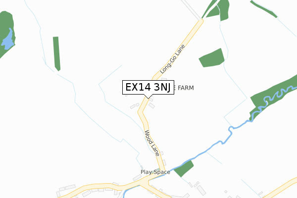 EX14 3NJ map - large scale - OS Open Zoomstack (Ordnance Survey)