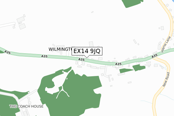 EX14 9JQ map - large scale - OS Open Zoomstack (Ordnance Survey)