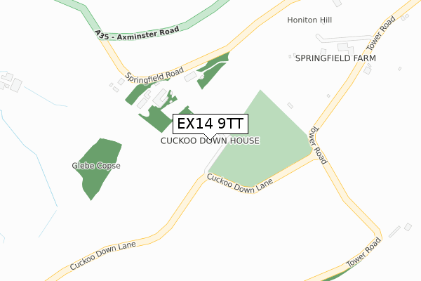 EX14 9TT map - large scale - OS Open Zoomstack (Ordnance Survey) EX14 9TT map - large scale - OS Open Zoomstack (Ordnance Survey)