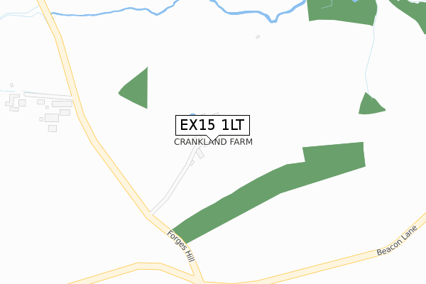 EX15 1LT map - large scale - OS Open Zoomstack (Ordnance Survey)