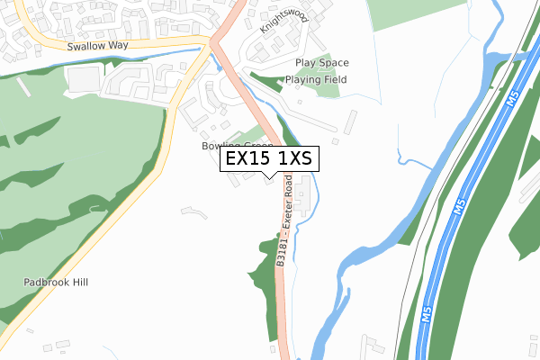 EX15 1XS map - large scale - OS Open Zoomstack (Ordnance Survey) EX15 1XS map - large scale - OS Open Zoomstack (Ordnance Survey)