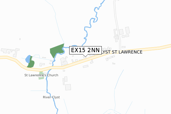 EX15 2NN map - large scale - OS Open Zoomstack (Ordnance Survey)