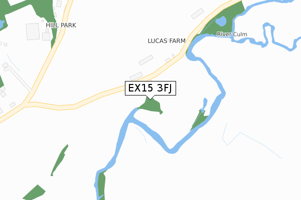EX15 3FJ map - large scale - OS Open Zoomstack (Ordnance Survey)