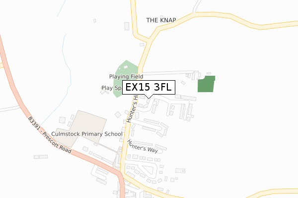 EX15 3FL map - large scale - OS Open Zoomstack (Ordnance Survey)