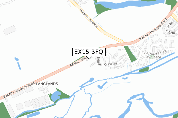 EX15 3FQ map - large scale - OS Open Zoomstack (Ordnance Survey)