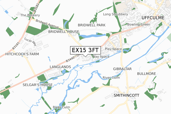 EX15 3FT map - small scale - OS Open Zoomstack (Ordnance Survey) EX15 3FT map - small scale - OS Open Zoomstack (Ordnance Survey)