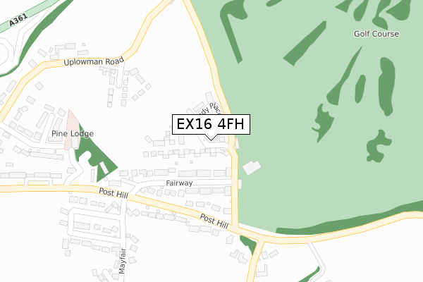 EX16 4FH map - large scale - OS Open Zoomstack (Ordnance Survey)