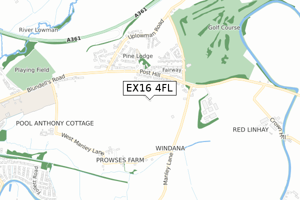 EX16 4FL map - small scale - OS Open Zoomstack (Ordnance Survey)