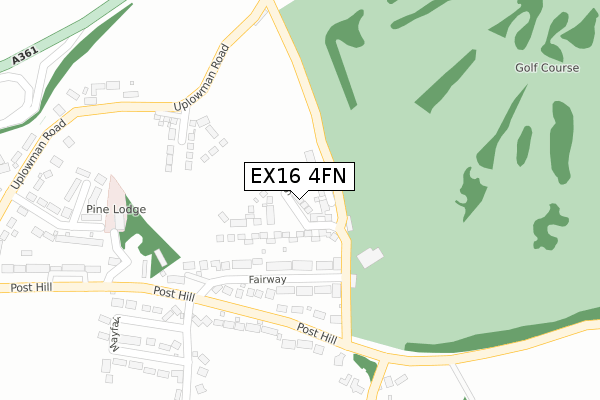 EX16 4FN map - large scale - OS Open Zoomstack (Ordnance Survey)