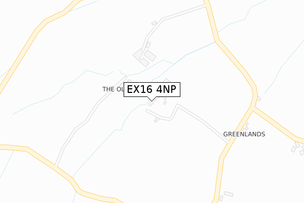 EX16 4NP map - large scale - OS Open Zoomstack (Ordnance Survey)