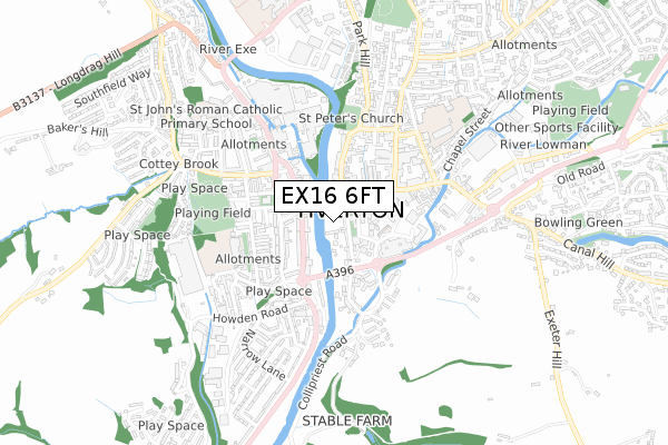 EX16 6FT map - small scale - OS Open Zoomstack (Ordnance Survey) EX16 6FT map - small scale - OS Open Zoomstack (Ordnance Survey)