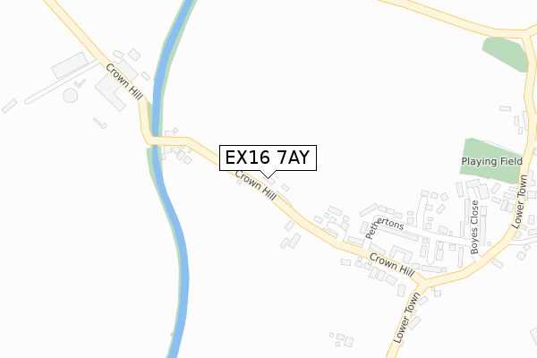 EX16 7AY map - large scale - OS Open Zoomstack (Ordnance Survey)