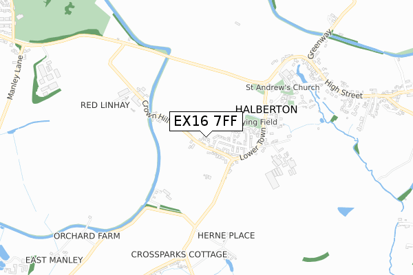 EX16 7FF map - small scale - OS Open Zoomstack (Ordnance Survey)