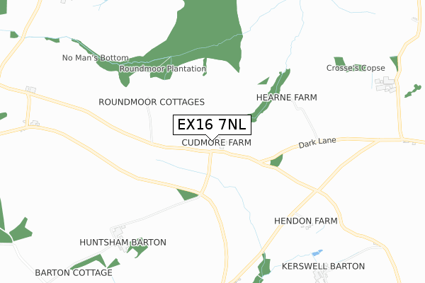 EX16 7NL map - small scale - OS Open Zoomstack (Ordnance Survey)