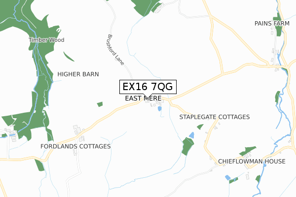 EX16 7QG map - small scale - OS Open Zoomstack (Ordnance Survey)