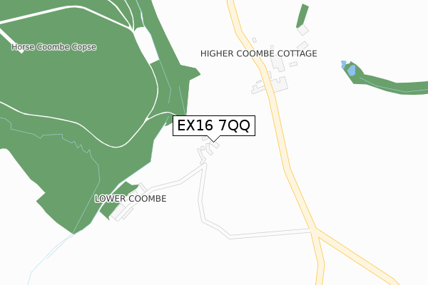 EX16 7QQ map - large scale - OS Open Zoomstack (Ordnance Survey)