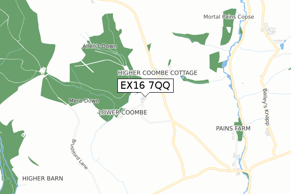 EX16 7QQ map - small scale - OS Open Zoomstack (Ordnance Survey)