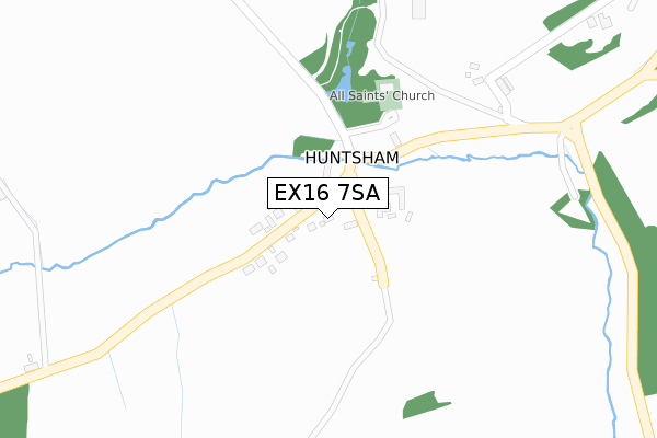 EX16 7SA map - large scale - OS Open Zoomstack (Ordnance Survey)