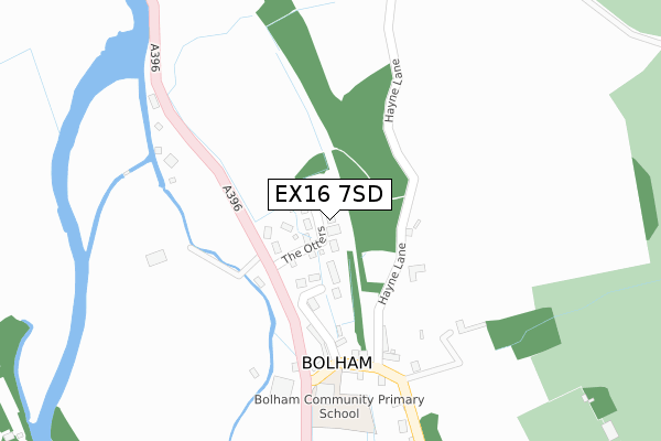 EX16 7SD map - large scale - OS Open Zoomstack (Ordnance Survey)