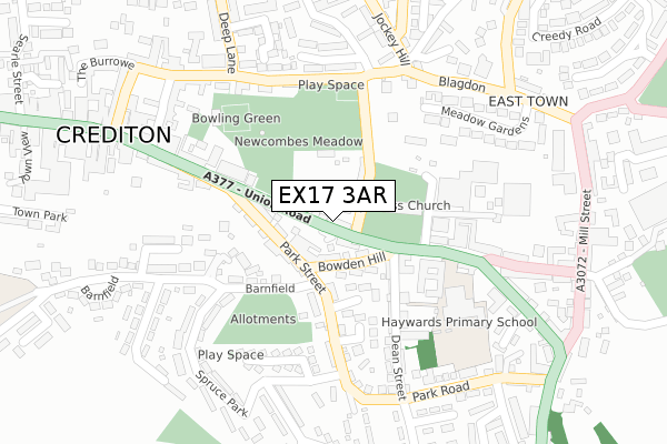 EX17 3AR map - large scale - OS Open Zoomstack (Ordnance Survey) EX17 3AR map - large scale - OS Open Zoomstack (Ordnance Survey)