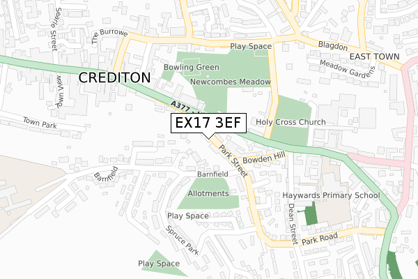 EX17 3EF map - large scale - OS Open Zoomstack (Ordnance Survey) EX17 3EF map - large scale - OS Open Zoomstack (Ordnance Survey)