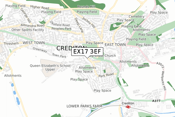 EX17 3EF map - small scale - OS Open Zoomstack (Ordnance Survey) EX17 3EF map - small scale - OS Open Zoomstack (Ordnance Survey)